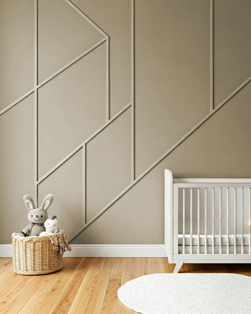 nursery geometric accent wall design inspiration